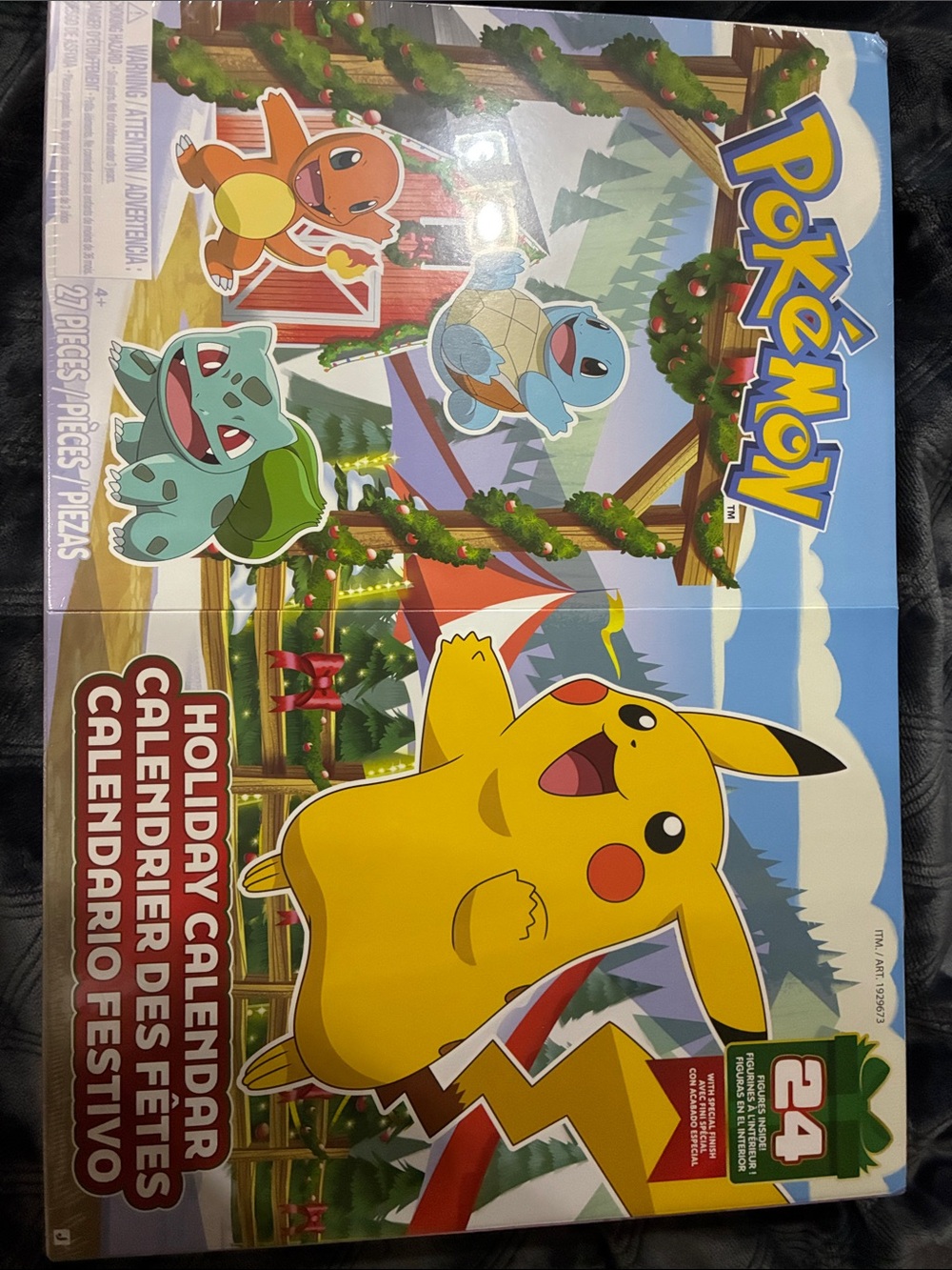 Pokemon Yellow Pikachu Holiday Calendar with Charmander Squirtle Bulbasaur